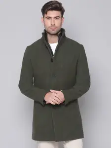 Bruun & Stengade Men Green Solid Regular-Fit Overcoat
