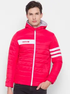 SPYKAR Men Red Brand Logo Padded Jacket