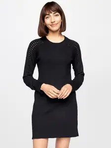 AND Women Black Solid Bodycon Dress