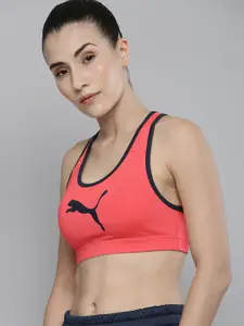 Puma Red Solid Lightly Padded Full Coverage Mid Impact 4Keeps Training Sustainable Bra 52030489