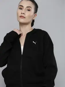 Puma Women Black Fleece Training Hooded Sweatshirt
