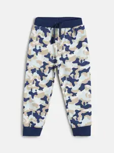 MINI KLUB Infants Boys Navy Blue & Beige Camouflage Printed Joggers