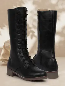 ZAPATOZ Women Black Block Heeled Boots