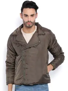 Campus Sutra Olive Green Padded Jacket