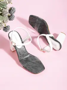 CORSICA Transparent & White Solid Block Heels
