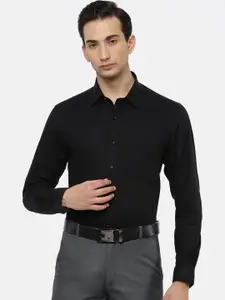 Ramraj Men Black Slim Fit Opaque Formal Shirt