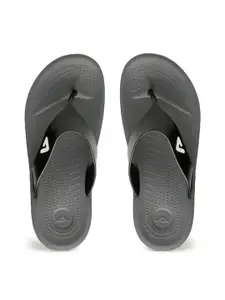 Adda Men Grey Solid Comfort Flip Flops