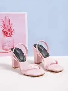 CORSICA Pink Solid Block Sandals