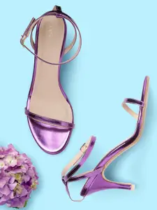 CORSICA Purple Solid Sandals with Ankle Loops