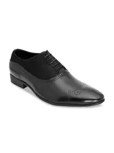 San Frissco Men Black Solid Formal Oxfords