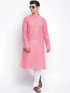 Sanwara Men Pink Regular Kurta with Pyjamas