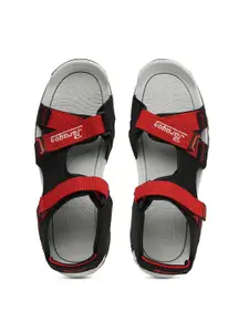 Paragon Men Black & Red Comfort Sandals