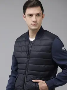U.S. Polo Assn. U S Polo Assn Men Navy Blue Solid Puffer Jacket