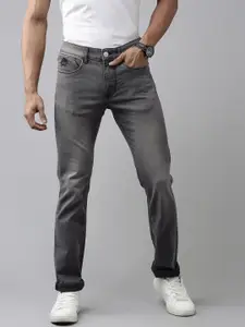U.S. Polo Assn. Denim Co. Men Grey Skinny Fit Heavy Fade Mid-Rise Stretchable Jeans