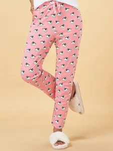 Dreamz by Pantaloons Women Peach-Coloured Printed Lounge Pant
