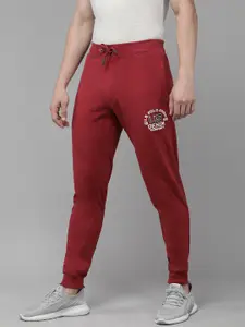 U.S. Polo Assn. Denim Co. Men Red Solid Slim Fit Joggers