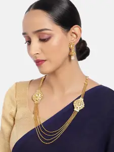 ASMITTA JEWELLERY Traditional Jewellery Set Gold toned Necklace Set
