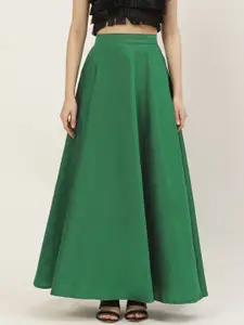 Studio Shringaar Green Flared Maxi Skirt