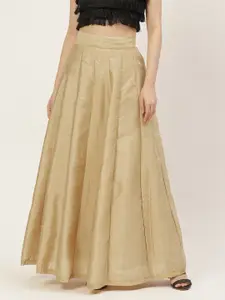 Studio Shringaar Golden Skirt with Zari Border