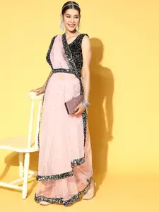 Chhabra 555 Polka Dots Net Saree with Embellished Border