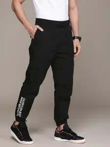 Calvin Klein Jeans Men Black Joggers with Brand Logo Print Detail