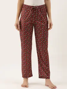 Bannos Swagger Women Maroon Printed Lounge Pant