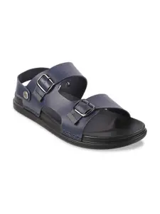 Mochi Men Blue Solid Comfort Sandals