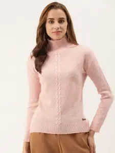 Duke Women Pink Cable Knit Pullover