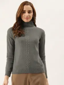 Duke Women Grey Woolen Pullover