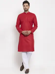 KRAFT INDIA Men Red Regular Kurta with Pyjamas