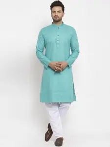 KRAFT INDIA Men Green Regular Kurta with Pyjamas