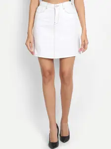 River Of Design Jeans Women White Denim A-Line Denim Skirt
