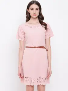 Mayra Women Pink Solid Sheath Dress