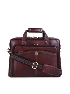 HiLEDER Unisex Brown Leather 15 inch Laptop Bag