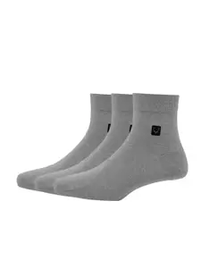 Allen Solly Men Pack Of 3 Grey Melange Solid Above Ankle-Length Socks