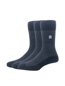Allen Solly Men Pack Of 3 Navy Blue Solid Calf-Length Socks