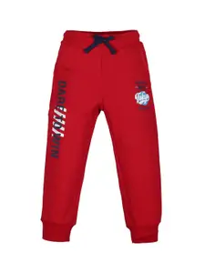 PLUM TREE Boys Red Solid Pure Cotton Joggers