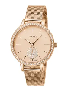 STRAND BY OBAKU Women Rose Gold-Toned Brass Dial & Rose Gold Toned Watch S705LXVVMV