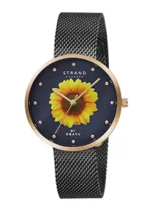 STRAND BY OBAKU Women Black Brass Dial & Straps Digital Watch S700LXVBMB-DS