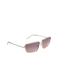 XPRES Women Brown Lens & Gold-Toned Rectangle Sunglasses with UV Protected Lens