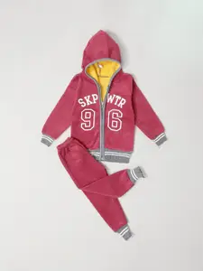 PASSION PETALS Boys Red Printed Hooded Track Suit