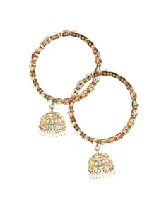 ODETTE Women Gold-Toned & Multicoloured Bangle-Style Bracelet