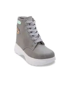 DEAS Grey Wedge Heeled Boots