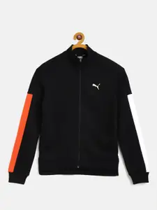Puma Boys Black Solid One8 Virat Kohli Full-Zip Sweatshirt