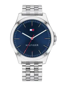 Tommy Hilfiger Men Blue Dial & Steel Toned Bracelet Style Straps Analogue Watch TH1791713