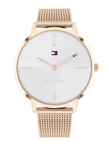 Tommy Hilfiger Women White Dial & Rose Gold Toned Straps Analogue Watch TH1782340W