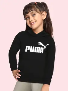 Puma Girls Black Essentials Logo Full-Zip Hoodie