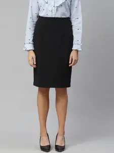 Marks & Spencer Women Black Solid Pencil Skirt