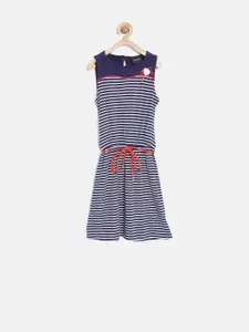 Tiny Girl Navy Striped Fit & Flare Dress