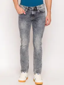 SPYKAR Men Grey Slim Fit Low-Rise Heavy Fade Jeans